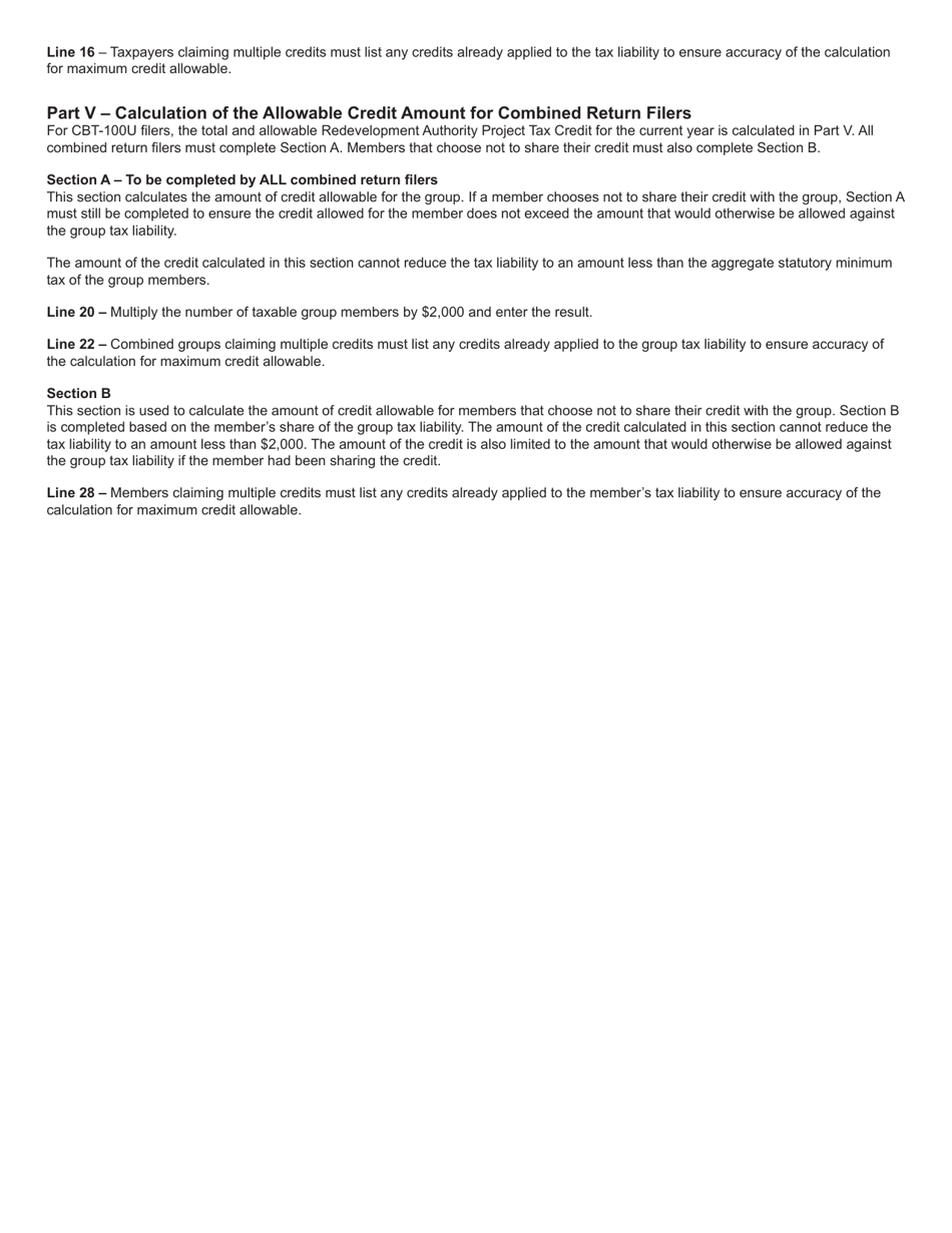 Form 302 Redevelopment Authority Project Tax Credit - New Jersey, Page 5