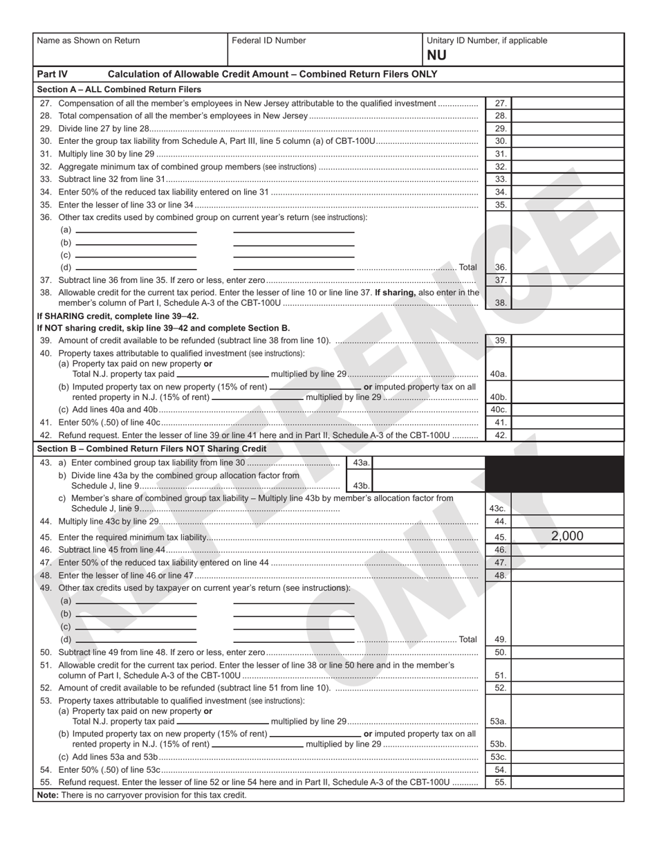 Form 304 New Jobs Investment Tax Credit - New Jersey, Page 3