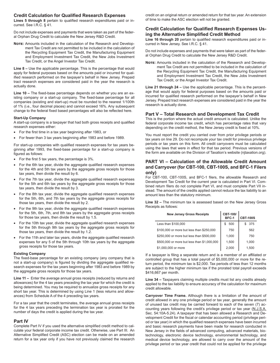 Form 306 Research and Development Tax Credit - New Jersey, Page 5