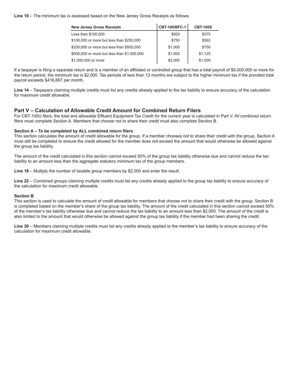 Form 312 Effluent Equipment Tax Credit - New Jersey, Page 4