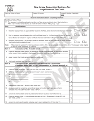 Form 321 Angel Investor Tax Credit - New Jersey