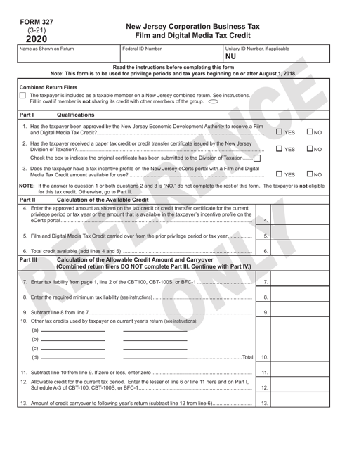 Form 327 2020 Printable Pdf