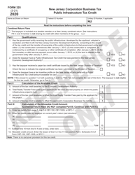 Form 325 Public Infrastructure Tax Credit - New Jersey