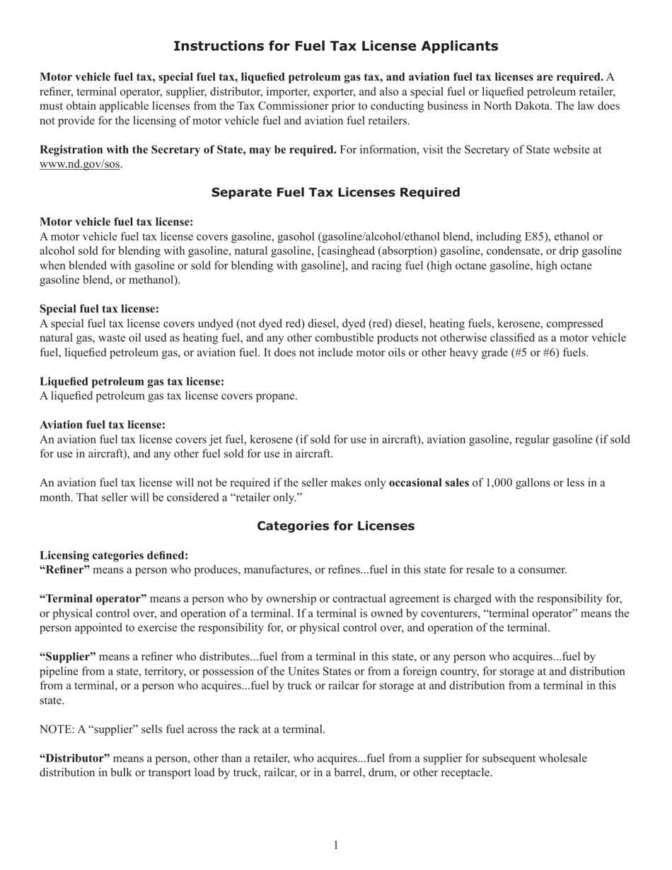 Form SFN22911 Motor Fuel Tax License Applicant - General Information - North Dakota, Page 3
