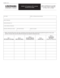 Form R-90001 Covid-19 Pandemic Atc License Income Tax Credit - Louisiana