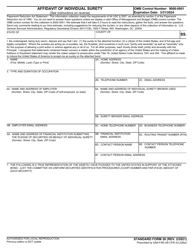 Form SF-28 Affidavit of Individual Surety