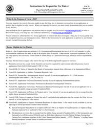 Instructions for USCIS Form I-912 Request for Fee Waiver