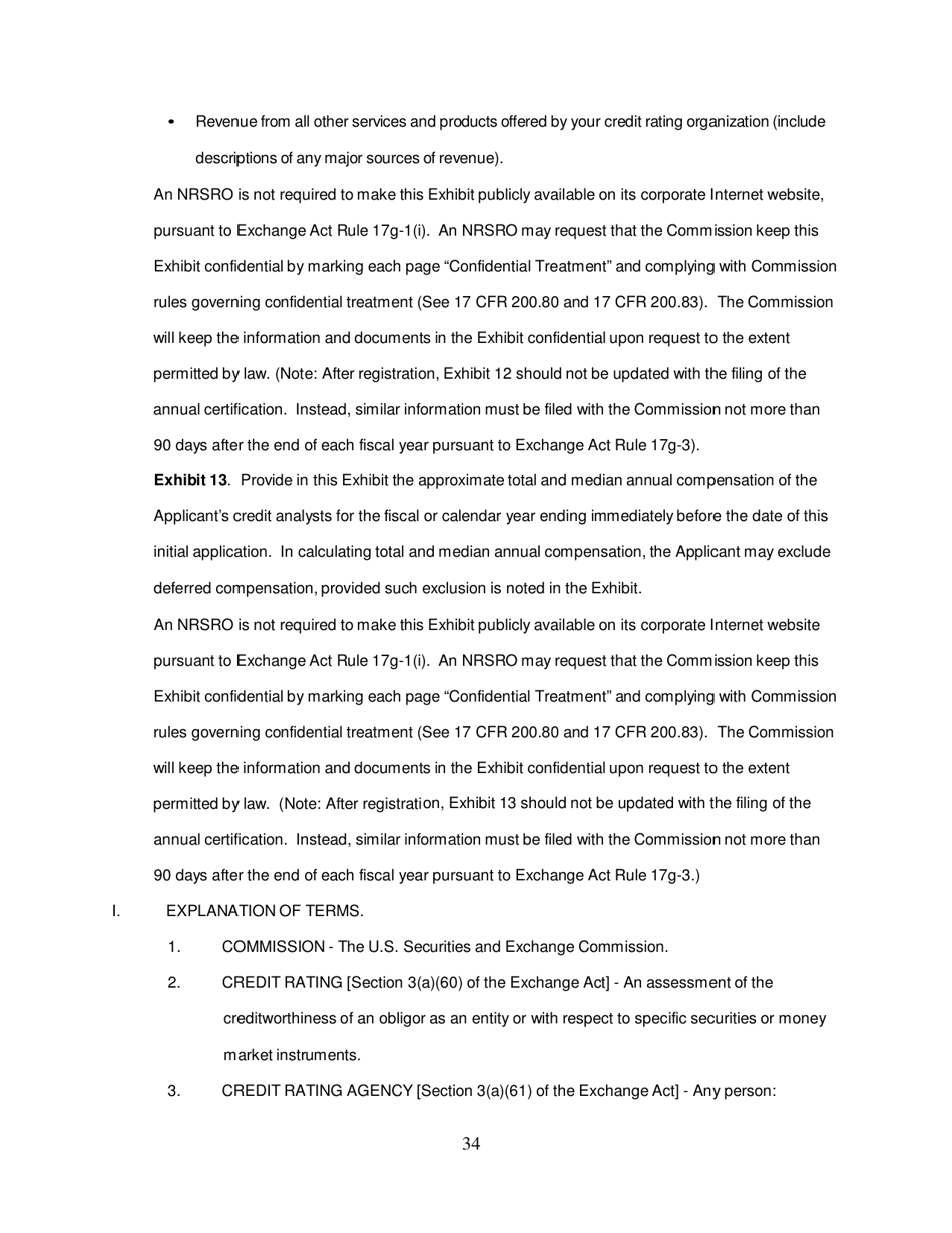 SEC Form 1541 (NRSRO) Application for Registration as a Nationally Recognized Statistical Rating Organization (Nrsro), Page 34