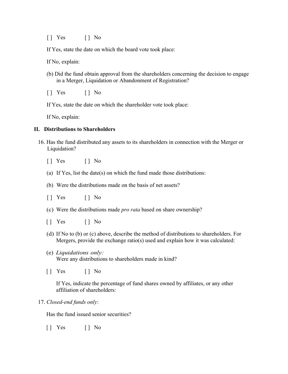 SEC Form 1691 (N-8F) Application for Deregistration of Certain Registered Investment Companies, Page 4