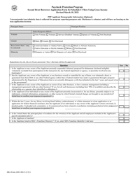 SBA Form 2483-SD-C Second Draw Borrower Application Form for Schedule C Filers Using Gross Income, Page 2