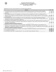 SBA Form 2483-SD Paycheck Protection Program Second Draw Loan Borrower Application Form, Page 2