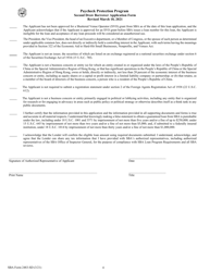SBA Form 2483-SD Paycheck Protection Program Second Draw Loan Borrower Application Form, Page 4