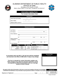 Document preview: Information Update Form - Alabama