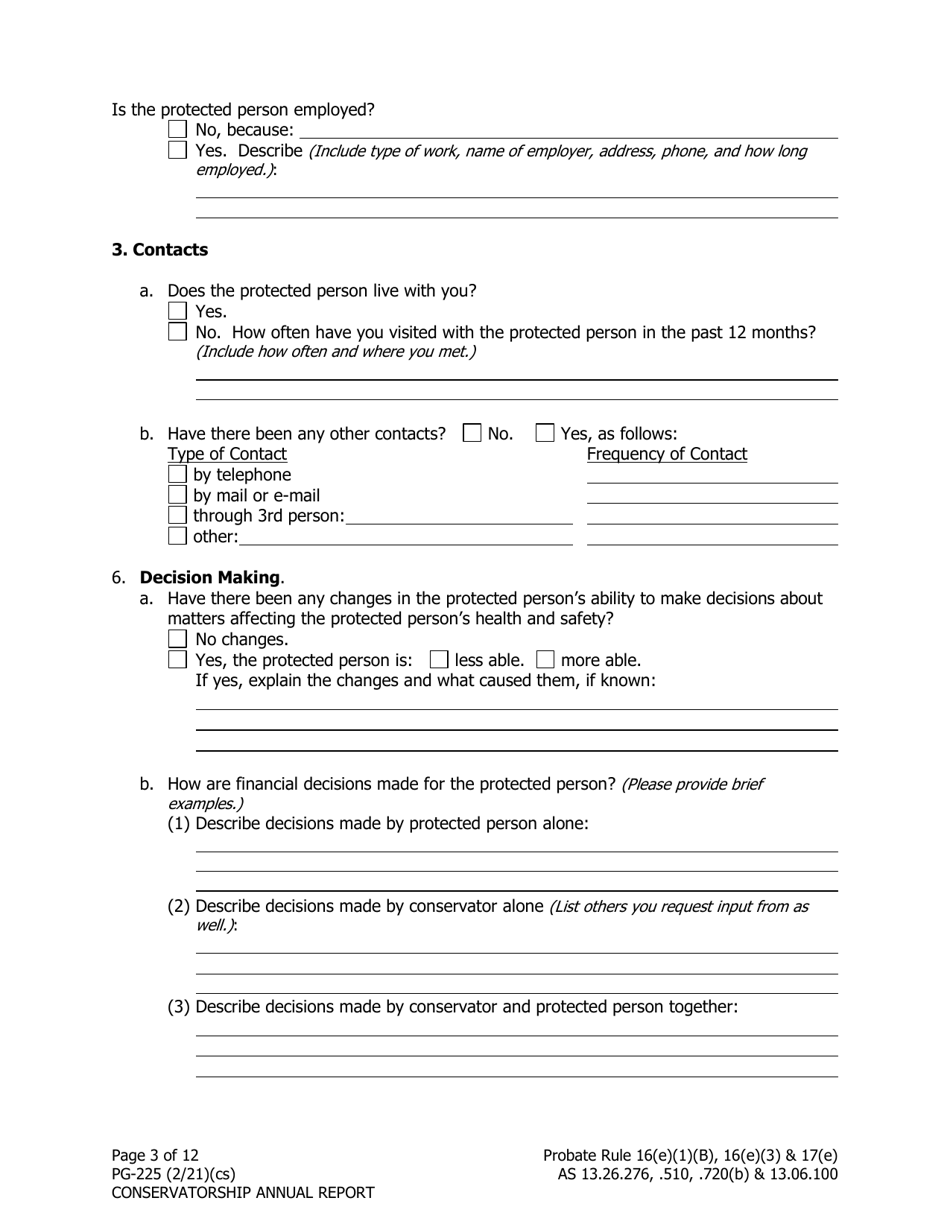 Form PG-225 Conservatorship Annual Report - Alaska, Page 4