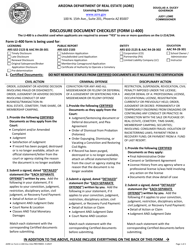 Form LI-400 Disclosure Document Checklist - Arizona
