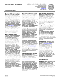 Instructions for Form M002 Statutory Agent Acceptance - Arizona