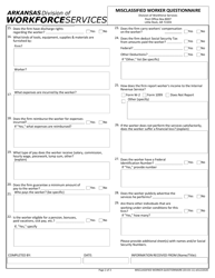 Misclassified Worker Questionnaire - Arkansas, Page 2