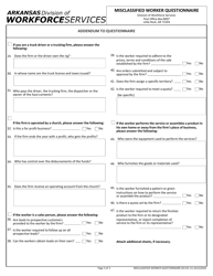 Misclassified Worker Questionnaire - Arkansas, Page 3