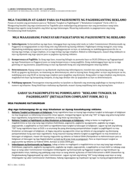 Form RCI1 Retaliation Complaint - California (Tagalog), Page 5