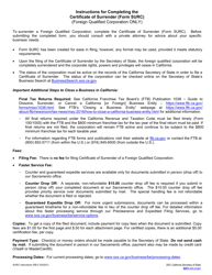 Form SURC Certificate of Surrender - Foreign Qualified Corporation Only - California, Page 2