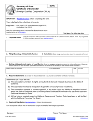 Form SURC Certificate of Surrender - Foreign Qualified Corporation Only - California, Page 5