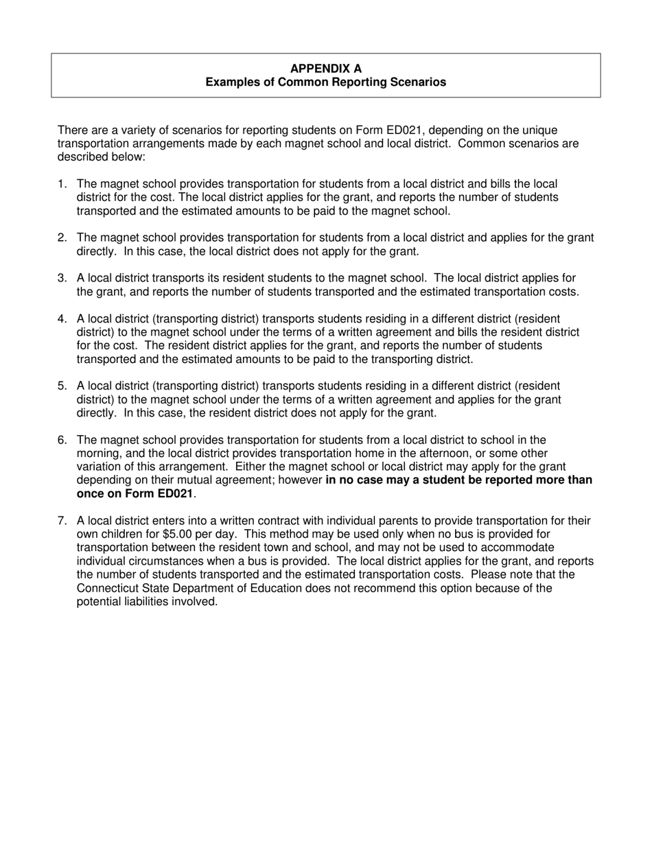 Instructions for Form ED021 Out-Of-Town Magnet School Transportation Grant Application - Connecticut, Page 4