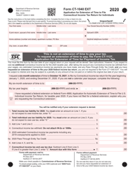 Form CT-1040 EXT Application for Extension of Time to File Connecticut Income Tax Return for Individuals - Connecticut