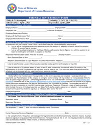 Parental Leave Request Form - Delaware