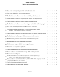 Equip Program Fidelity Adherence Checklist - Florida, Page 2
