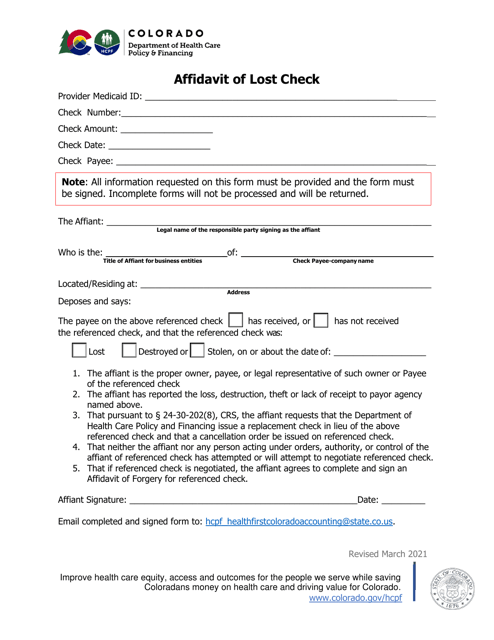 affidavit of loss check sample