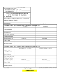 Document preview: Form 1F-P-1036 General Consent to Adoption - Hawaii