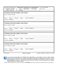 Form 1F-P-2009 Specific Consent to Adoption - Hawaii, Page 2