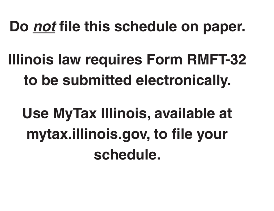 Schedule D Mft, Ust, and Eif Gasoline Products Sold and Distributed Tax- and Fee-Free in Illinois to Licensed Distributors and Receivers - Illinois, Page 1