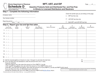 Schedule D Mft, Ust, and Eif Gasoline Products Sold and Distributed Tax- and Fee-Free in Illinois to Licensed Distributors and Receivers - Illinois, Page 2