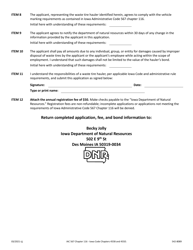 DNR Form 542-8089 Waste Tire Hauler Registration Application/Renewal Form - Iowa, Page 3