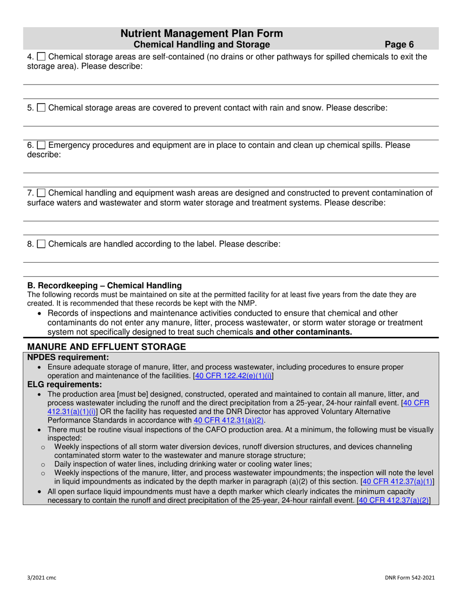 DNR Form 542-2021 Nutrient Management Plan Form - Iowa, Page 8