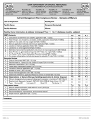 Document preview: DNR Form 542-2022 Nutrient Management Plan Compliance Review - Nonsales of Manure - Iowa