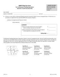 DNR Form 542-4026 Manure Storage Indemnity Fee Form for Confinement Feeding Operations Transferring Ownership - Iowa, Page 2