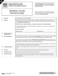 Form PBC51-35 &quot;Public Benefit Corporation Articles of Incorporation&quot; - Kansas