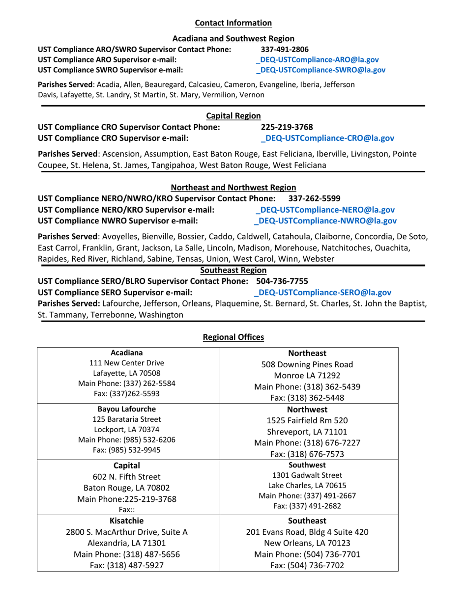 Form UST-ENF-04 Ust System Installation, Renovation, Repair, and Upgrade Notification Form - Louisiana, Page 5
