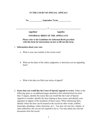 &quot;Informal Brief of the Appellant - Civil&quot; - Maryland