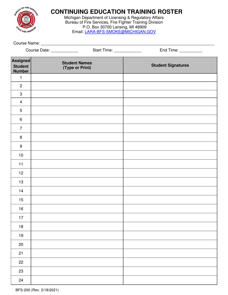 Form BFS200 Download Printable PDF or Fill Online