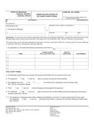 Form MC228 Order on Application to Set Aside Conviction(S) - Michigan