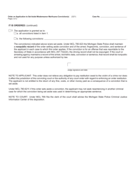 Form MC228A Order on Application to Set Aside Misdemeanor Marihuana Conviction(S) - Michigan, Page 2