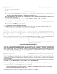 Form MC243 Order of Probation - Michigan, Page 2