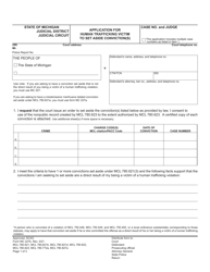 Form MC227B Application for Human Trafficking Victim to Set Aside Conviction(S) - Michigan