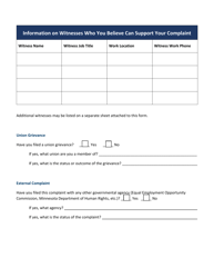 Discrimination/Harassment Complaint Form - Minnesota, Page 2