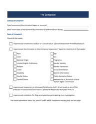 Discrimination/Harassment Complaint Form - Minnesota, Page 3