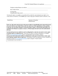 Form GAC11-G Annual Notice of Right to Petition for Termination or Modification of Guardianship or Other Relief - Minnesota (English/Spanish), Page 2
