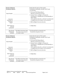 Form GAC11.2 Affidavit of Service (Annual Reporting - Guardianship) - Minnesota (English/Spanish), Page 2